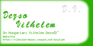 dezso vilhelem business card